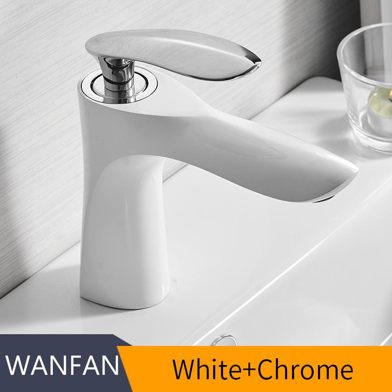 Белый смеситель для ванной комнаты, смеситель для раковины, хромированный латунный смеситель, хромированный смеситель для раковины, смеситель для палубы Torneira 855007